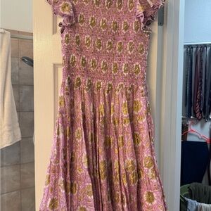 Oliphant Pink and Yellow Floral Dress
